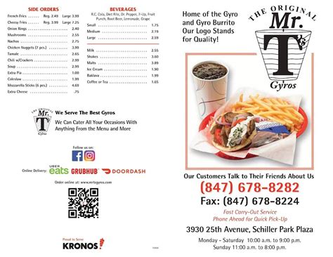 mr t's gyros|mr gyros menu.